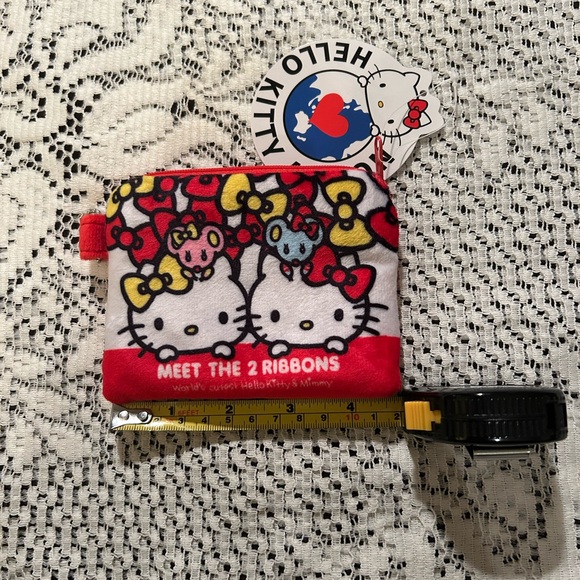 NWT ❤️Hello Kitty & Mimmy Meet the 2 Ribbons Plush Coin Pouch Card Holder - Picture 5 of 6